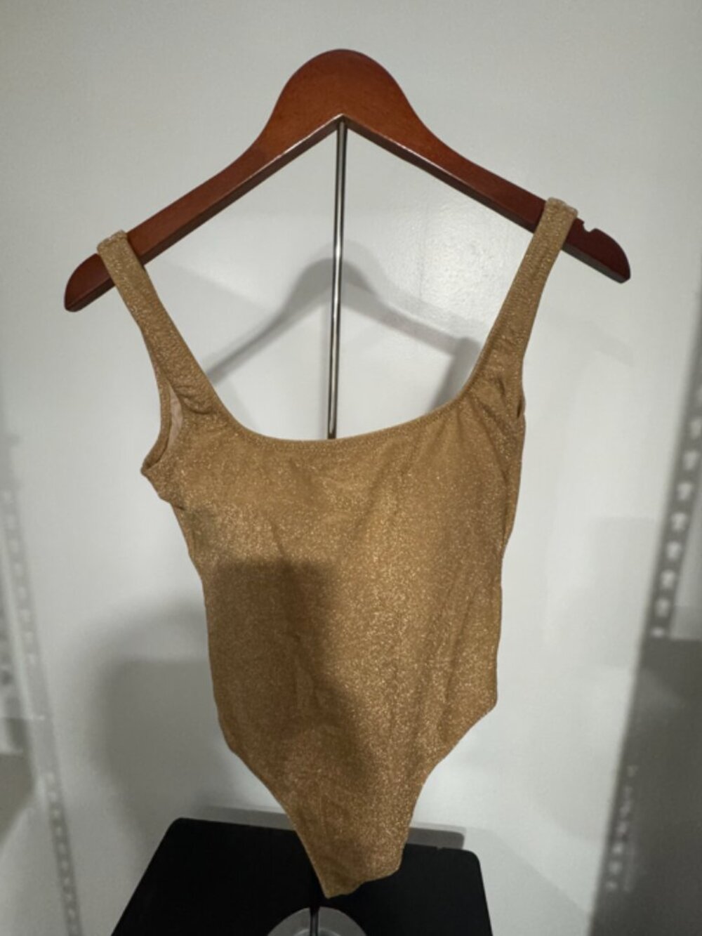 Womens Size Small Love And Sports Swimsuit, One-Piece, Gold, Shimmer, Glitter